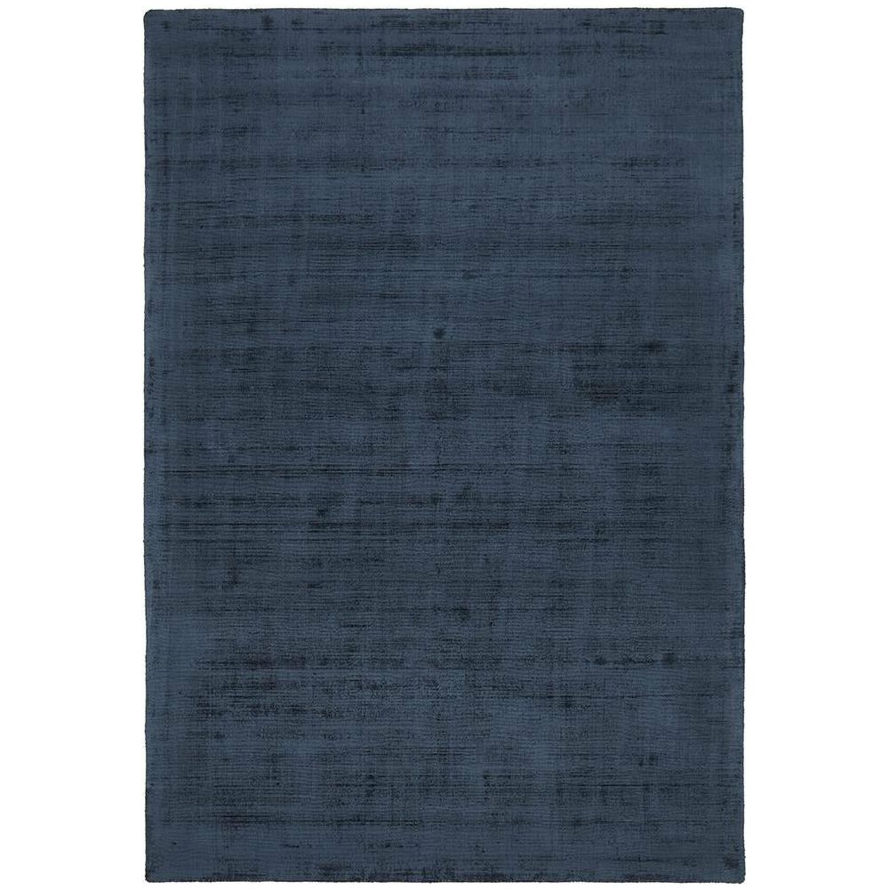 Caen Denim Blue Modern Hand Loomed Viscose Rug - Rugs Of Beauty - 1