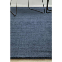Caen Denim Blue Modern Hand Loomed Viscose Rug - Rugs Of Beauty - 5