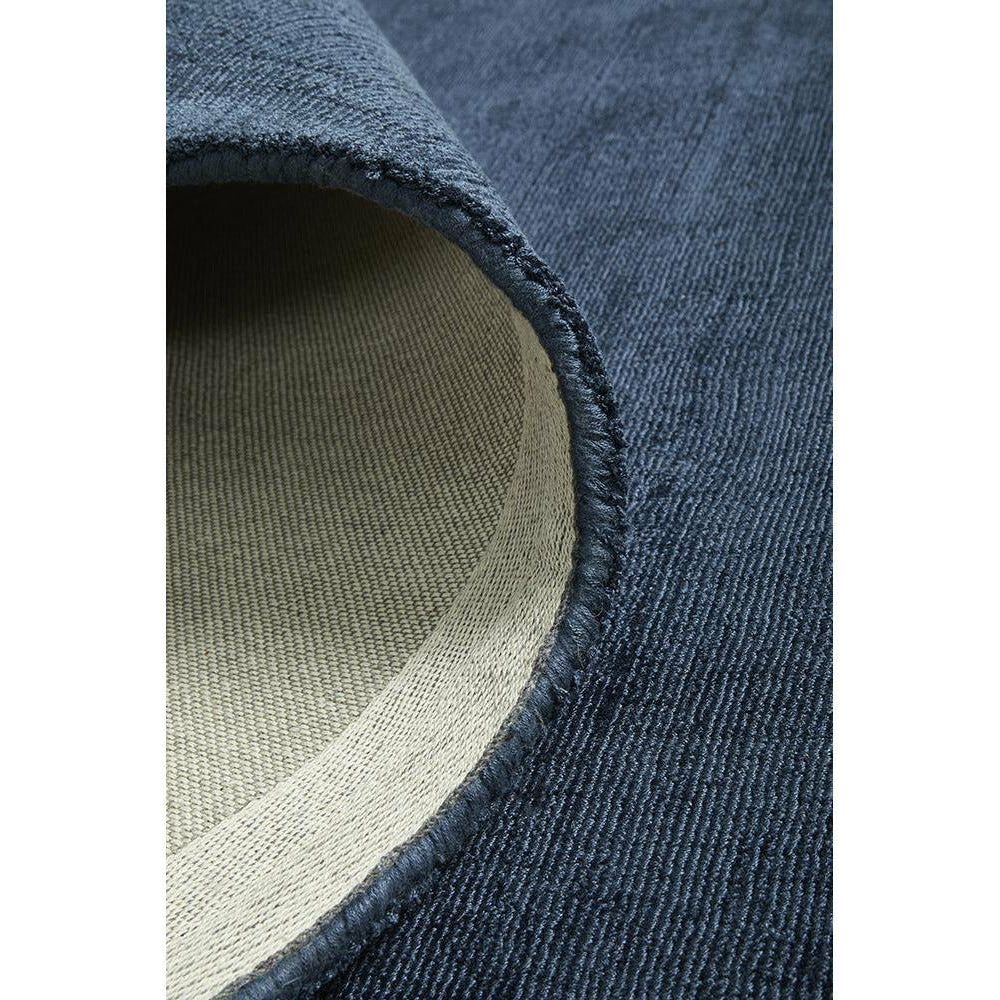 Caen Denim Blue Modern Hand Loomed Viscose Rug - Rugs Of Beauty - 6