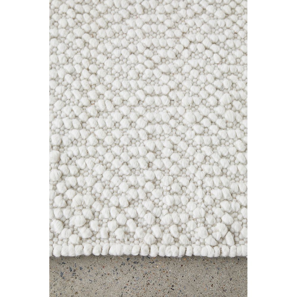 Hampshire 4722 White Patterned Modern Polyester Cotton Rug - Rugs Of Beauty - 3