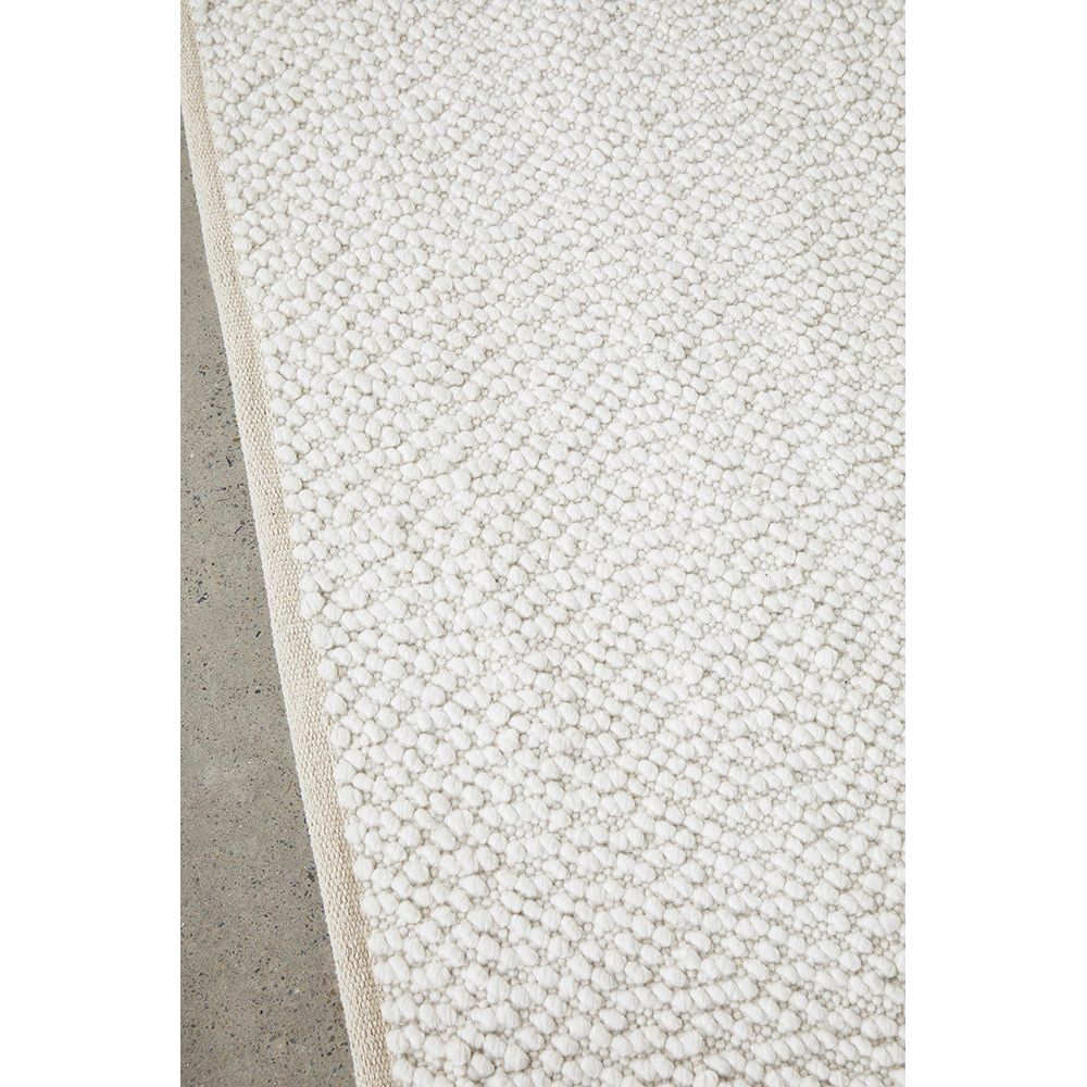 Hampshire 4722 White Patterned Modern Polyester Cotton Rug - Rugs Of Beauty - 4
