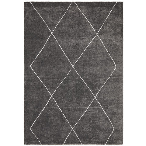 Boden 781 Charcoal Grey Contemporary Plush Geometric Rug - Rugs Of Beauty - 1