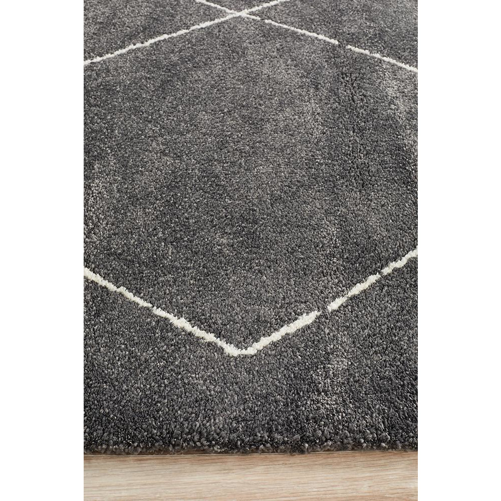 Boden 781 Charcoal Grey Contemporary Plush Geometric Rug - Rugs Of Beauty - 5