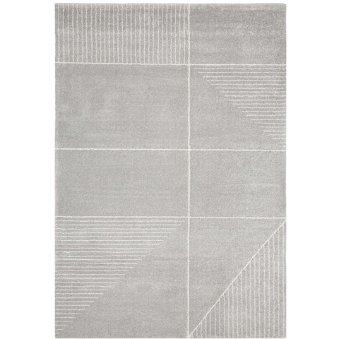 Boden 785 Silver Grey Contemporary Plush Geometric Rug - Rugs Of Beauty - 1