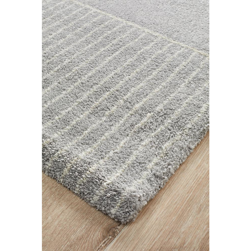 Boden 785 Silver Grey Contemporary Plush Geometric Rug - Rugs Of Beauty - 3