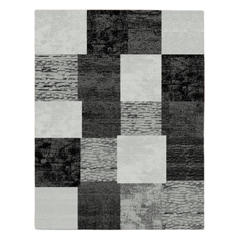 Grantham 1475 Black Grey Patterned Modern Rug - Rugs Of Beauty - 1