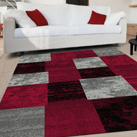 Grantham 1475 Red Black Grey Patterned Modern Rug - Rugs Of Beauty - 2