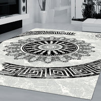 Grantham 1477 Grey Black Patterned Modern Rug - Rugs Of Beauty - 2
