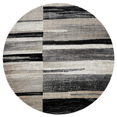 Grantham 1481 Grey Patterned Modern Round Rug - Rugs Of Beauty - 1
