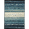 Denzel Beige Blue Striped Geometric Patterned Modern Rug - Rugs of Beauty - 1