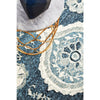 Denzel Navy Blue White Palace Patterned Modern Rug - Rugs Of Beauty - 6