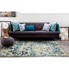 Denzel Blue Beige Floral Patterned Motif Modern Rug - Rugs Of Beauty - 5