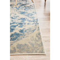 Denzel Blue Beige Floral Patterned Motif Modern Rug - Rugs Of Beauty - 9