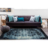 Denzel Faded Light Blue Navy Blue Beige Motif Modern Rug - Rugs Of Beauty - 5
