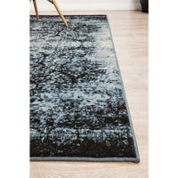Denzel Faded Light Blue Navy Blue Beige Motif Modern Rug - Rugs Of Beauty - 7