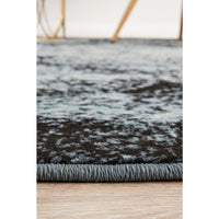 Denzel Faded Light Blue Navy Blue Beige Motif Modern Rug - Rugs Of Beauty - 8