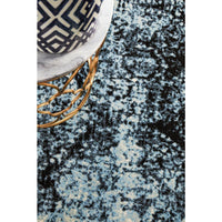 Denzel Faded Light Blue Navy Blue Beige Motif Modern Rug - Rugs Of Beauty - 6