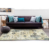Denzel Faded Blue, Beige, Bone and Black Floral Motif Modern Rug - Rugs Of Beauty - 5