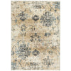 Denzel Faded Blue, Beige, Bone and Black Floral Motif Modern Rug - Rugs Of Beauty - 1