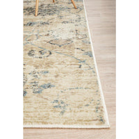 Denzel Faded Blue, Beige, Bone and Black Floral Motif Modern Rug - Rugs Of Beauty - 9