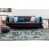 Denzel Faded Blue White Geometric Tree Motif With Border Modern Rug - Rugs Of Beauty - 5