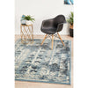 Denzel Faded Blue White Geometric Tree Motif With Border Modern Rug - Rugs Of Beauty - 4