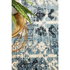 Denzel Faded Blue White Geometric Tree Motif With Border Modern Rug - Rugs Of Beauty - 6