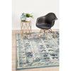 Denzel Faded Blue White Geometric Tree Motif With Border Modern Rug - Rugs Of Beauty - 2