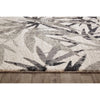 Kivalna 753 Grey Beige Leaf Patterned Plush Modern Rug - Rugs Of Beauty - 3