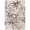 Kivalna 753 Grey Beige Leaf Patterned Plush Modern Rug - Rugs Of Beauty - 1