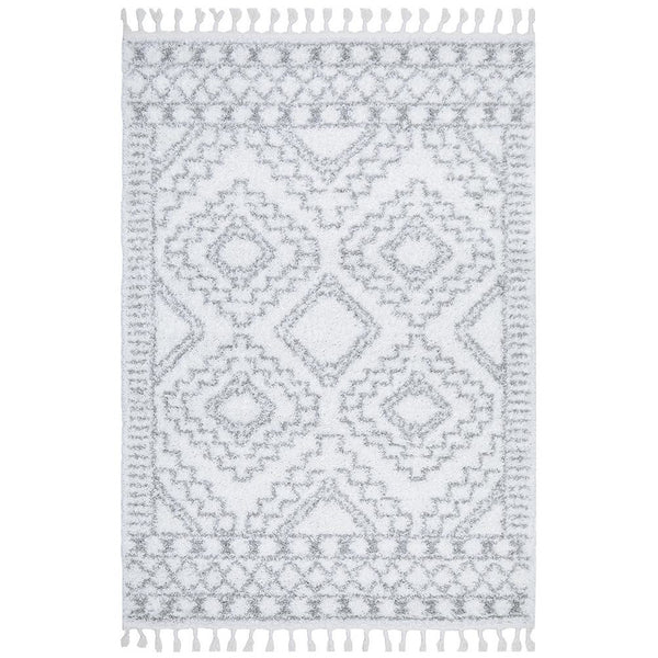Saguenay 742 Tribal Monochrome Shaggy Rug - Rugs Of Beauty - 1