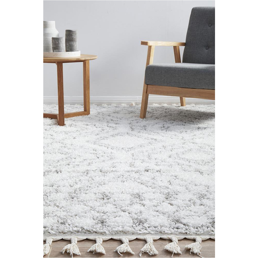 Saguenay 742 Tribal Monochrome Shaggy Rug - Rugs Of Beauty - 3