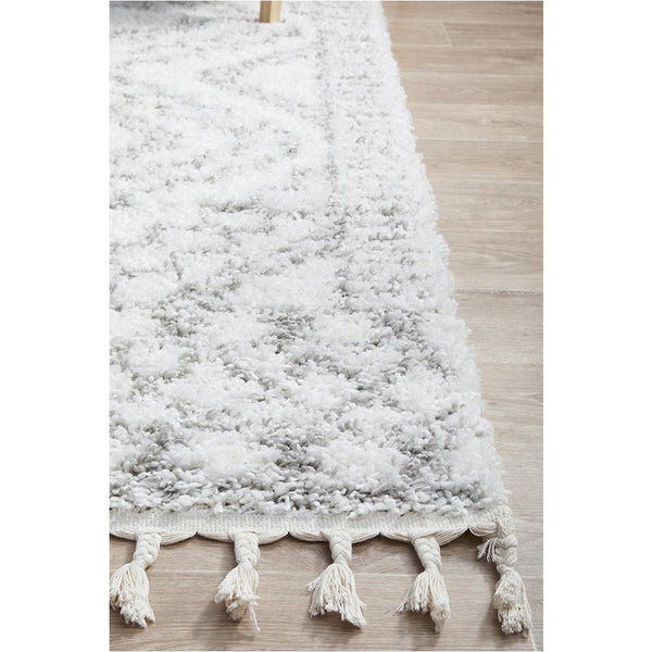 Saguenay 742 Tribal Monochrome Shaggy Rug - Rugs Of Beauty - 4