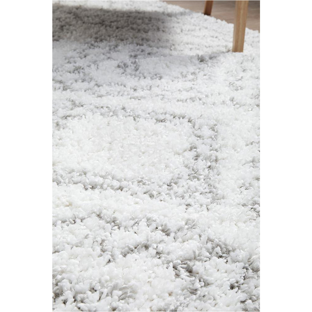 Saguenay 742 Tribal Monochrome Shaggy Rug - Rugs Of Beauty - 6