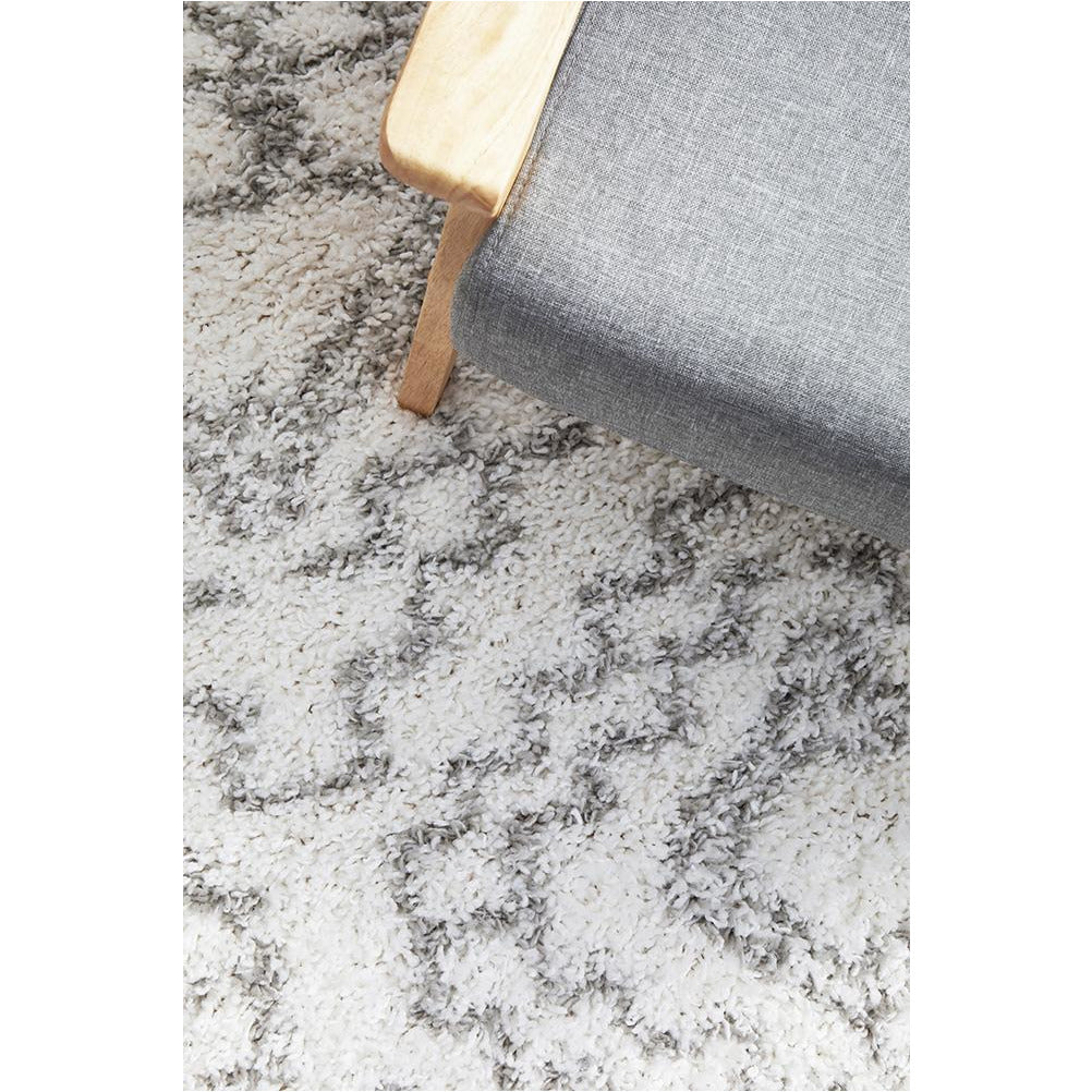 Saguenay 742 Tribal Monochrome Shaggy Rug - Rugs Of Beauty - 8