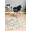 Salerno 1630 Silver Grey Multi Colour Transitional Medallion Patterned Round Rug - Rugs Of Beauty - 4
