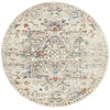 Salerno 1630 Silver Grey Multi Colour Transitional Medallion Patterned Round Rug - Rugs Of Beauty - 1