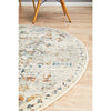 Salerno 1630 Silver Grey Multi Colour Transitional Medallion Patterned Round Rug - Rugs Of Beauty - 6