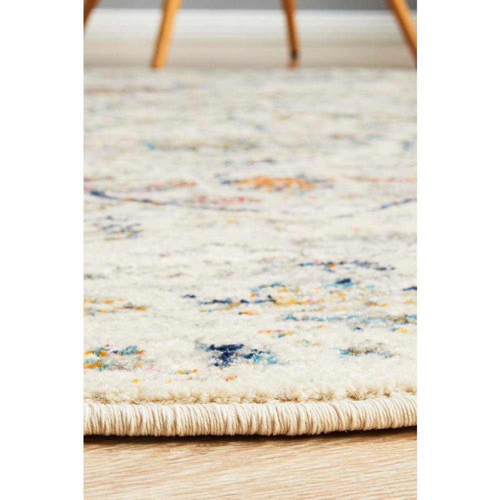 Salerno 1630 Silver Grey Multi Colour Transitional Medallion Patterned Round Rug - Rugs Of Beauty - 7