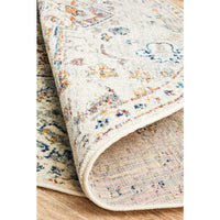 Salerno 1630 Silver Grey Multi Colour Transitional Medallion Patterned Round Rug - Rugs Of Beauty - 9