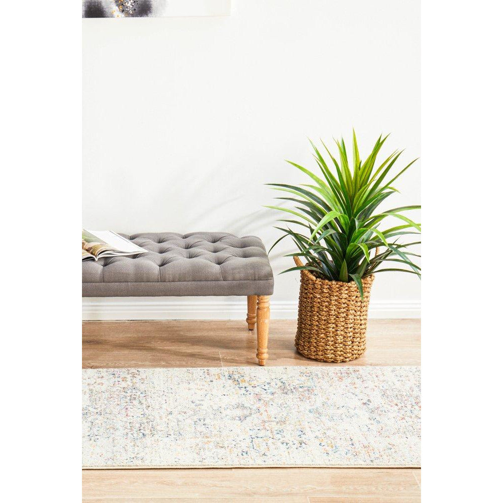 Salerno 1630 Silver Grey Multi Colour Transitional Medallion Patterned Runner Rug - Rugs Of Beauty - 4