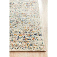 Salerno 1630 Silver Grey Multi Colour Transitional Medallion Patterned Runner Rug - Rugs Of Beauty - 7