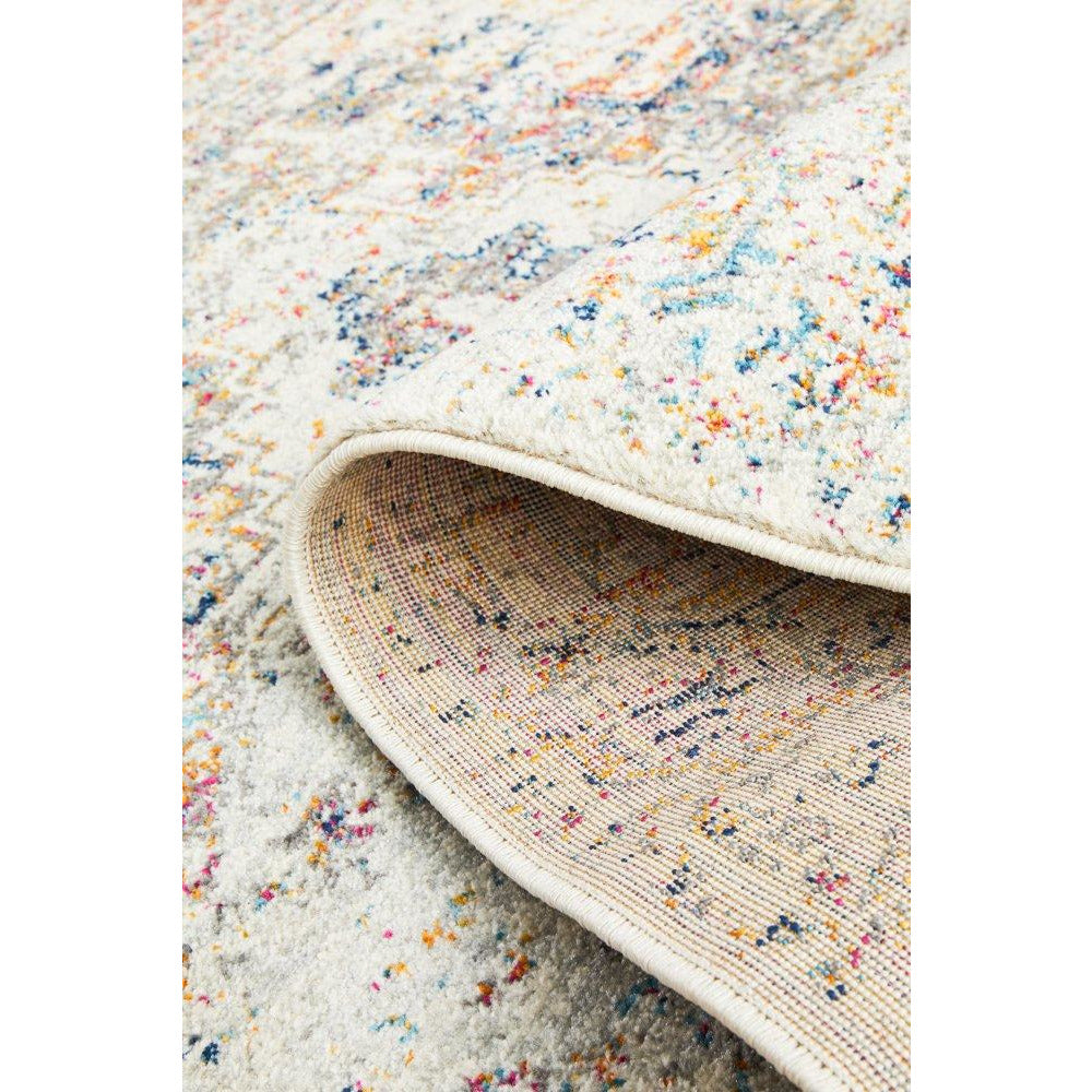 Salerno 1630 Silver Grey Multi Colour Transitional Medallion Patterned Runner Rug - Rugs Of Beauty - 9