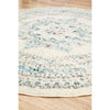 Salerno 1631 White Multi Colour Transitional Medallion Patterned Round Rug - Rugs Of Beauty - 5