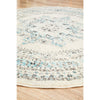Salerno 1631 White Multi Colour Transitional Medallion Patterned Round Rug - Rugs Of Beauty - 5