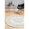 Salerno 1631 White Multi Colour Transitional Medallion Patterned Round Rug - Rugs Of Beauty - 2