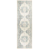 Salerno 1631 White Multi Colour Transitional Medallion Patterned Runner Rug - Rugs Of Beauty - 1