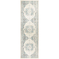 Salerno 1631 White Multi Colour Transitional Medallion Patterned Runner Rug - Rugs Of Beauty - 1
