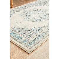Salerno 1631 White Multi Colour Transitional Medallion Patterned Runner Rug - Rugs Of Beauty - 8