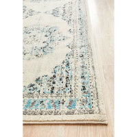 Salerno 1631 White Multi Colour Transitional Medallion Patterned Runner Rug - Rugs Of Beauty - 7